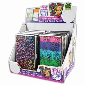 100s Cigarette Case with Mirror - 8 Pieces Per Retail Ready Display 25194