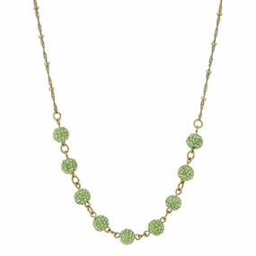 1928 Jewelry Crystal Fireball Pave Necklace 16"   3" Extender