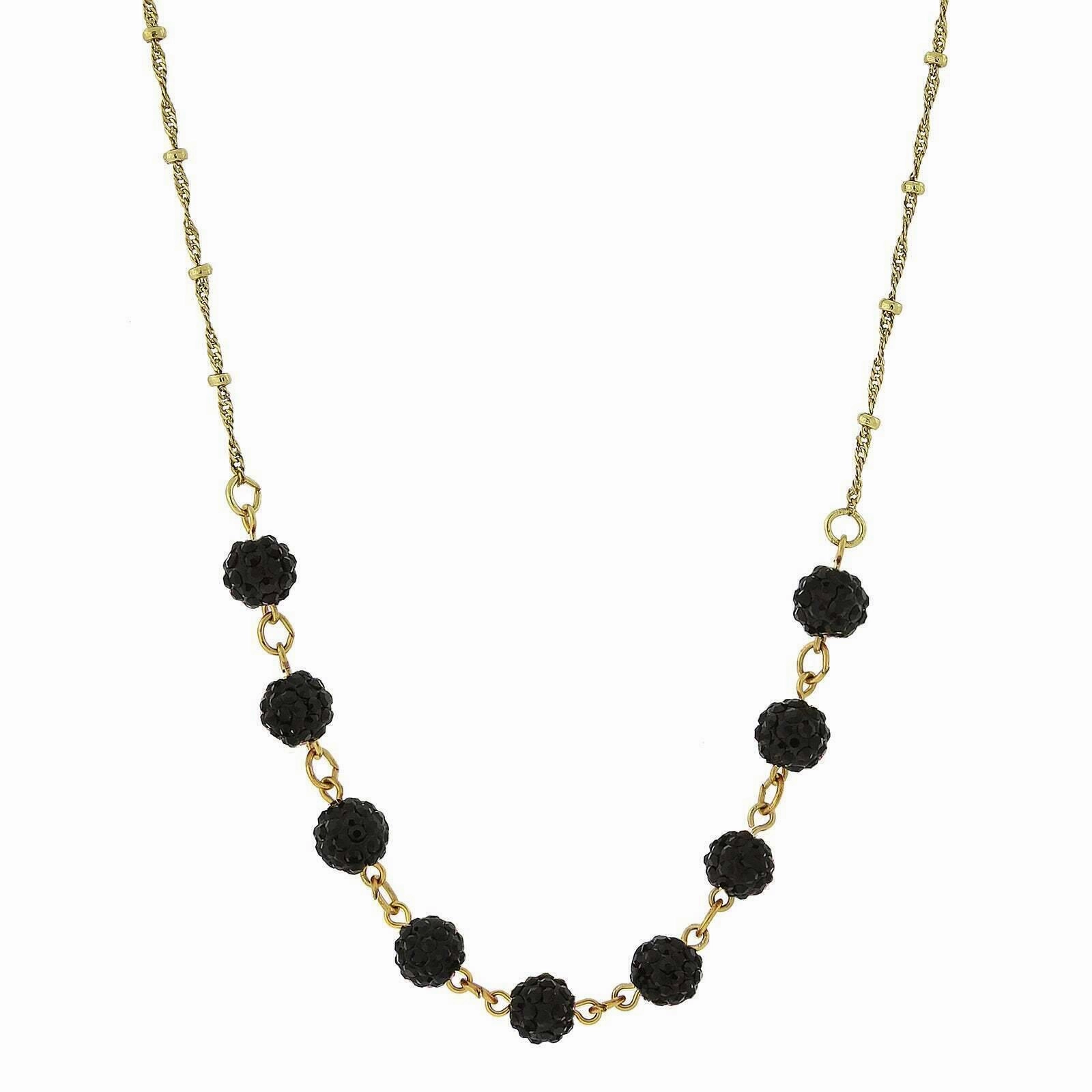 1928 Jewelry Crystal Fireball Pave Necklace 16"   3" Extender