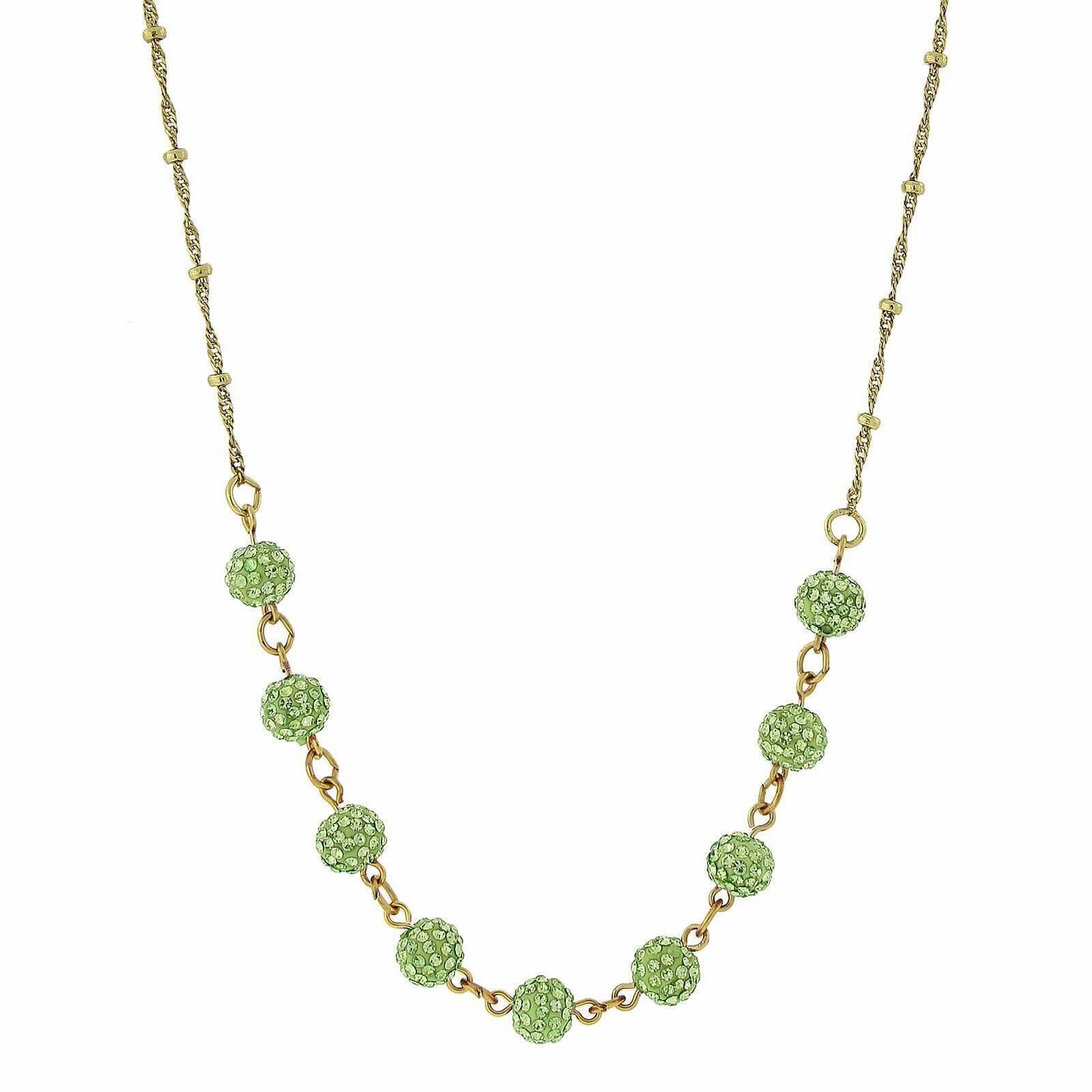 1928 Jewelry Crystal Fireball Pave Necklace 16"   3" Extender