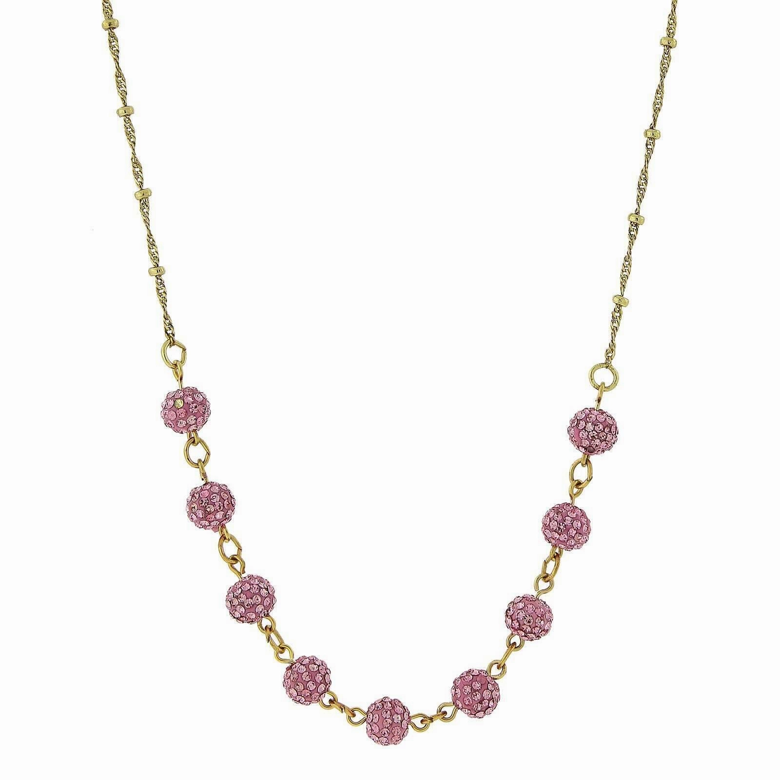 1928 Jewelry Crystal Fireball Pave Necklace 16"   3" Extender