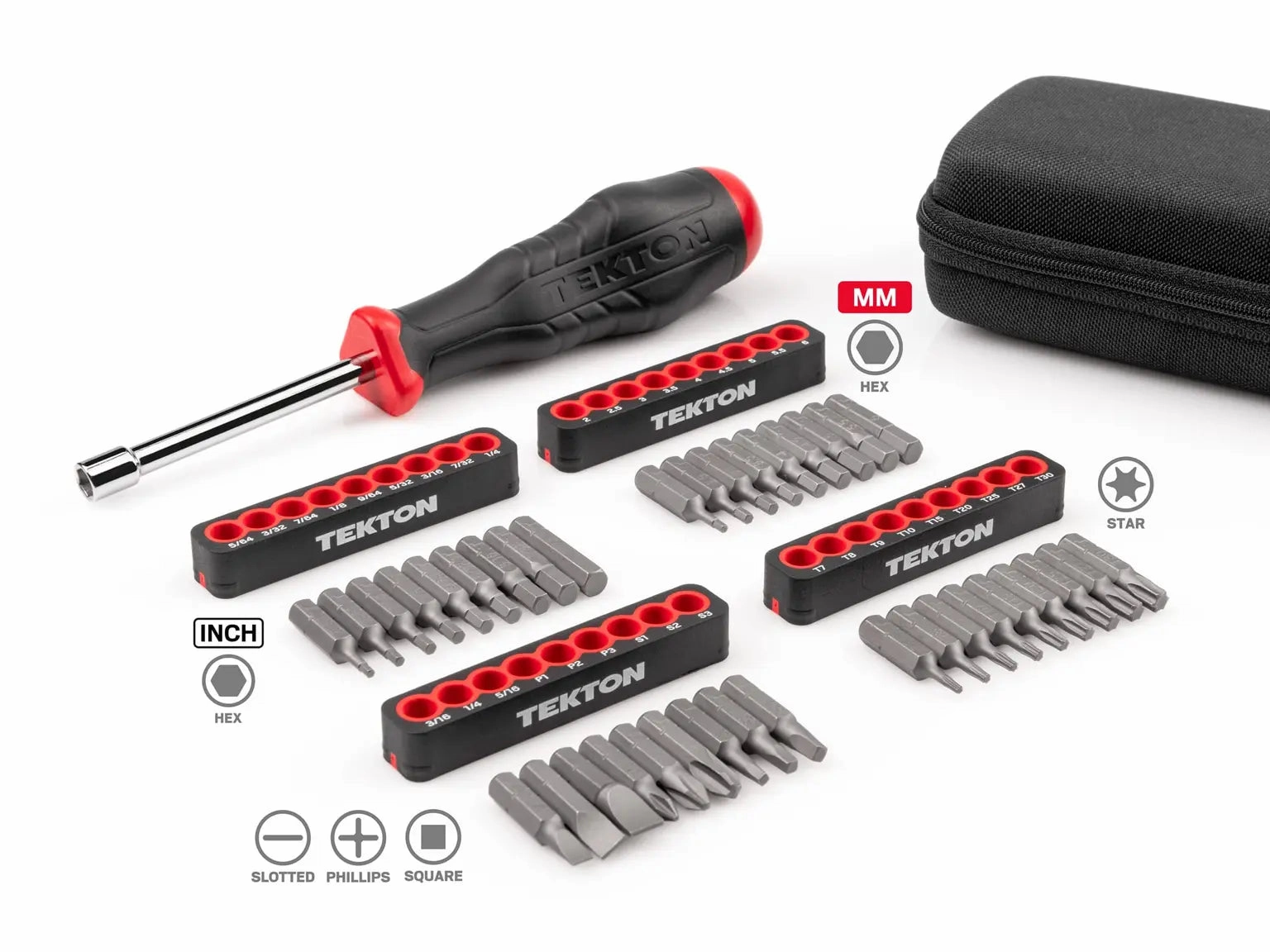 37-Piece 1/4 Inch Bit Driver and Bit Set with Case