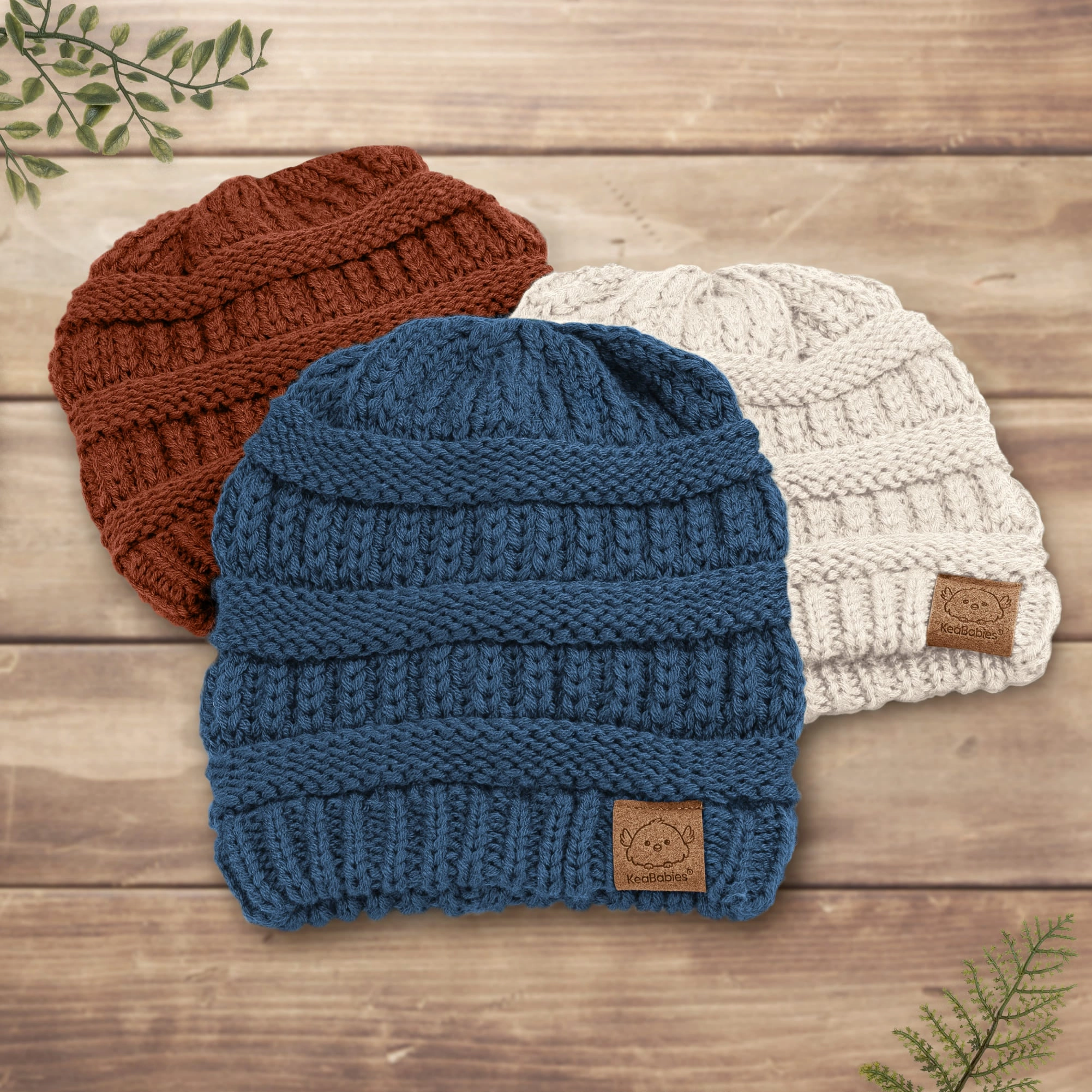3-Pack Warmzy Baby Beanies (Ember, M)