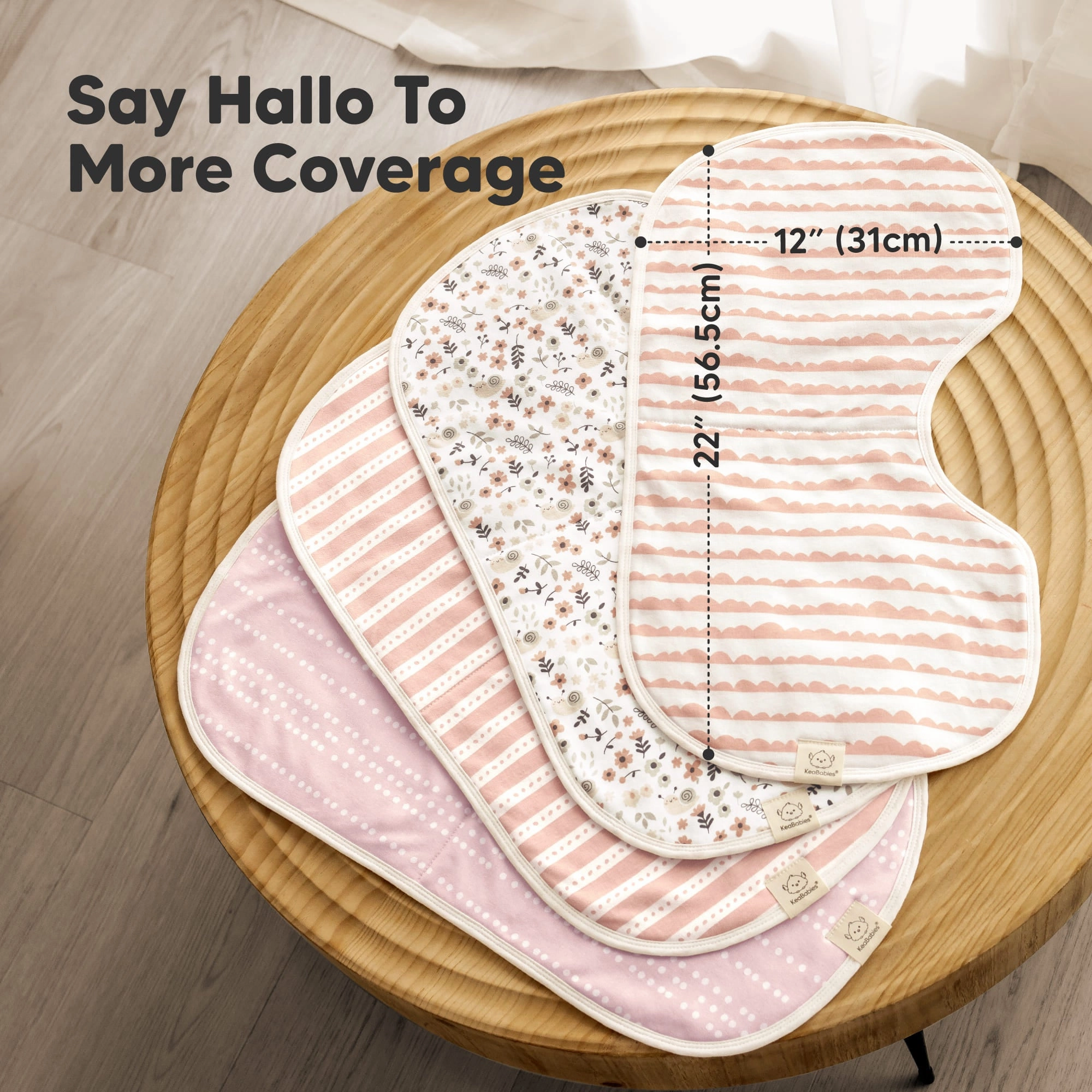 4-Pack Hallo Burp Cloths (Sweet Charm)