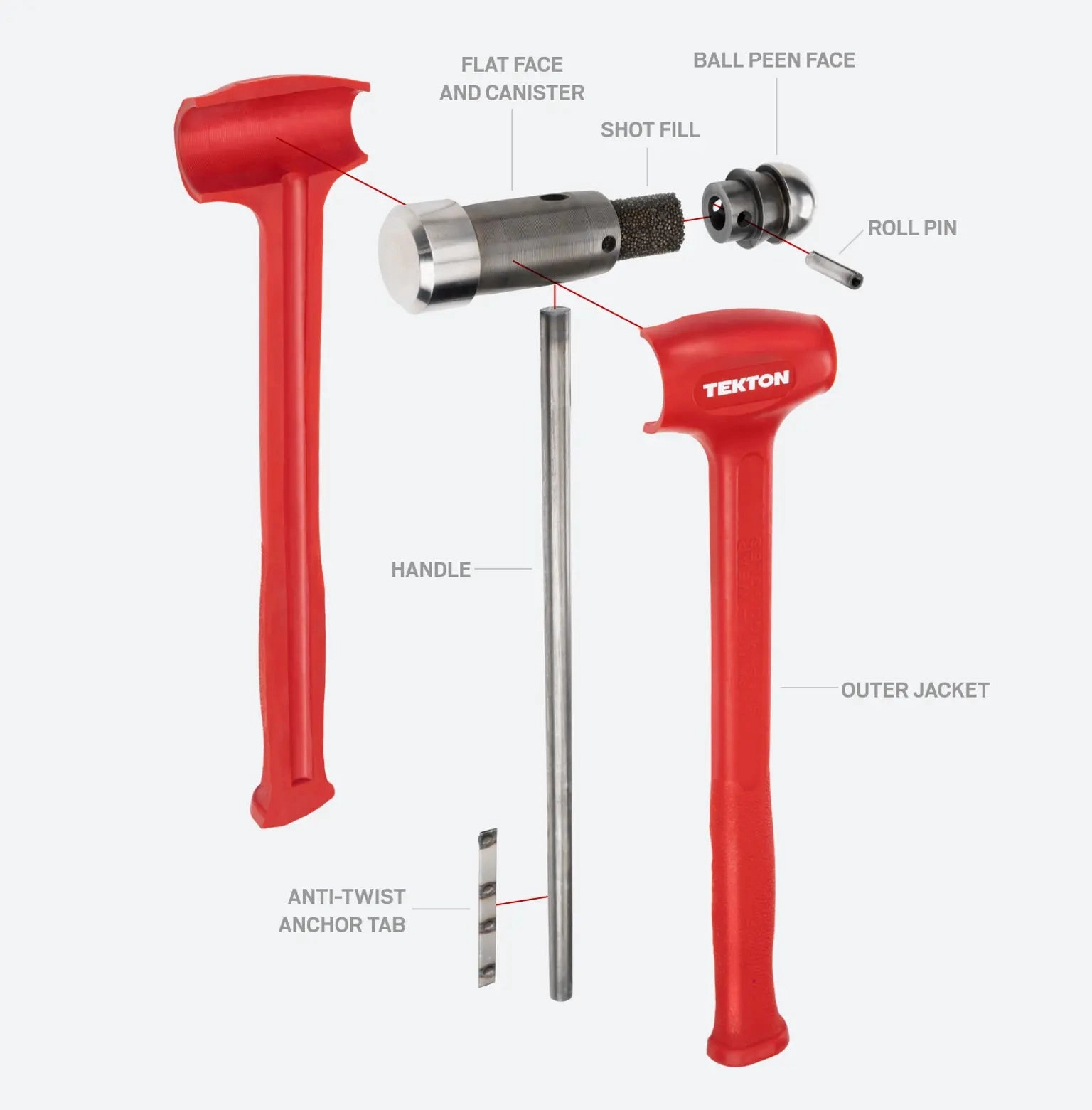50oz. Long Handle Ball Peen Dead Blow Hammer