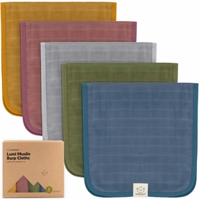 5-Pack Lumi Muslin Burp Cloths