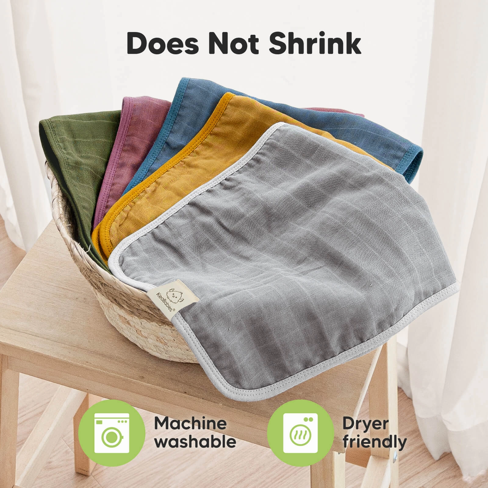 5-Pack Lumi Muslin Burp Cloths