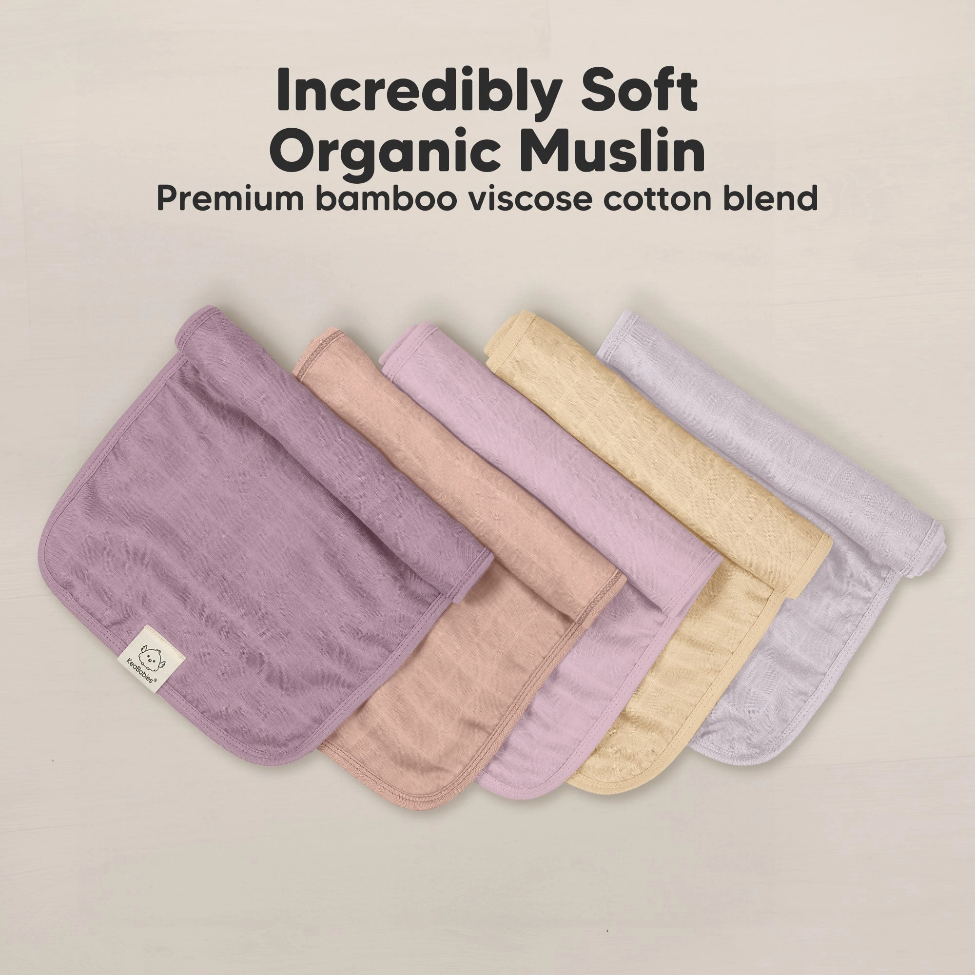 5-Pack Lumi Muslin Burp Cloths (Lavender)