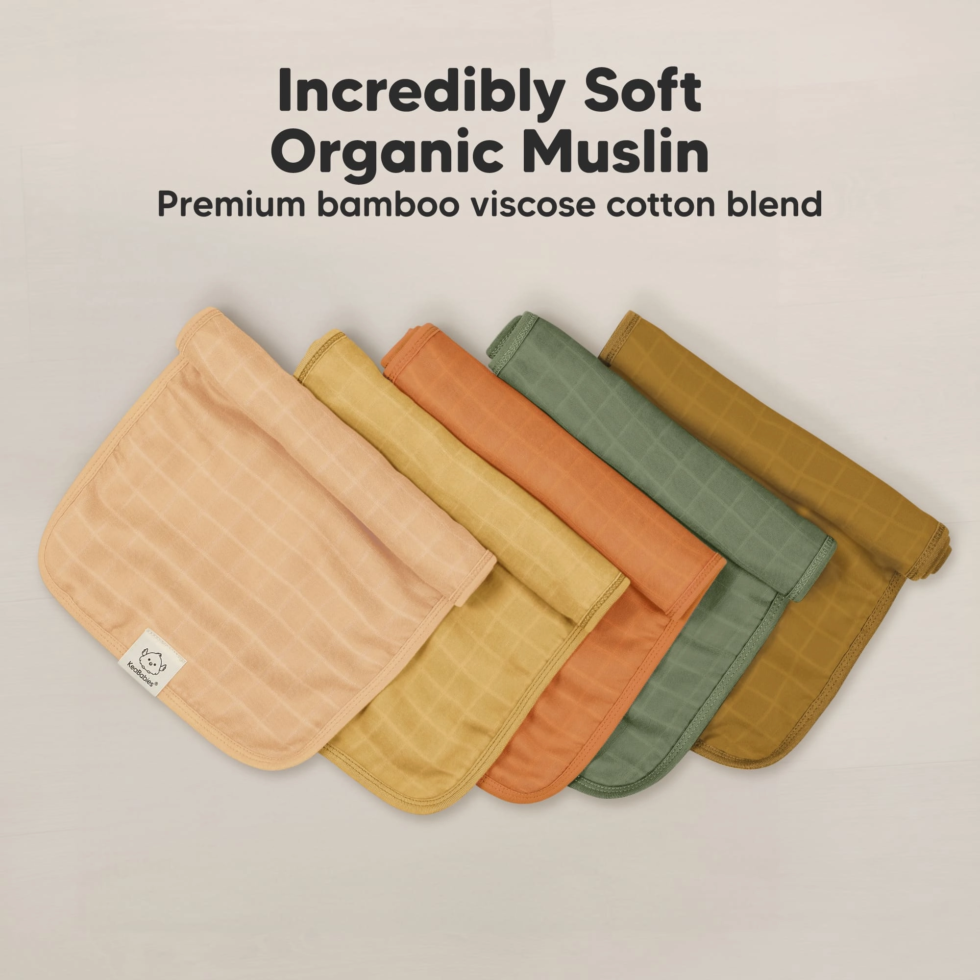 5-Pack Lumi Muslin Burp Cloths (Phase)