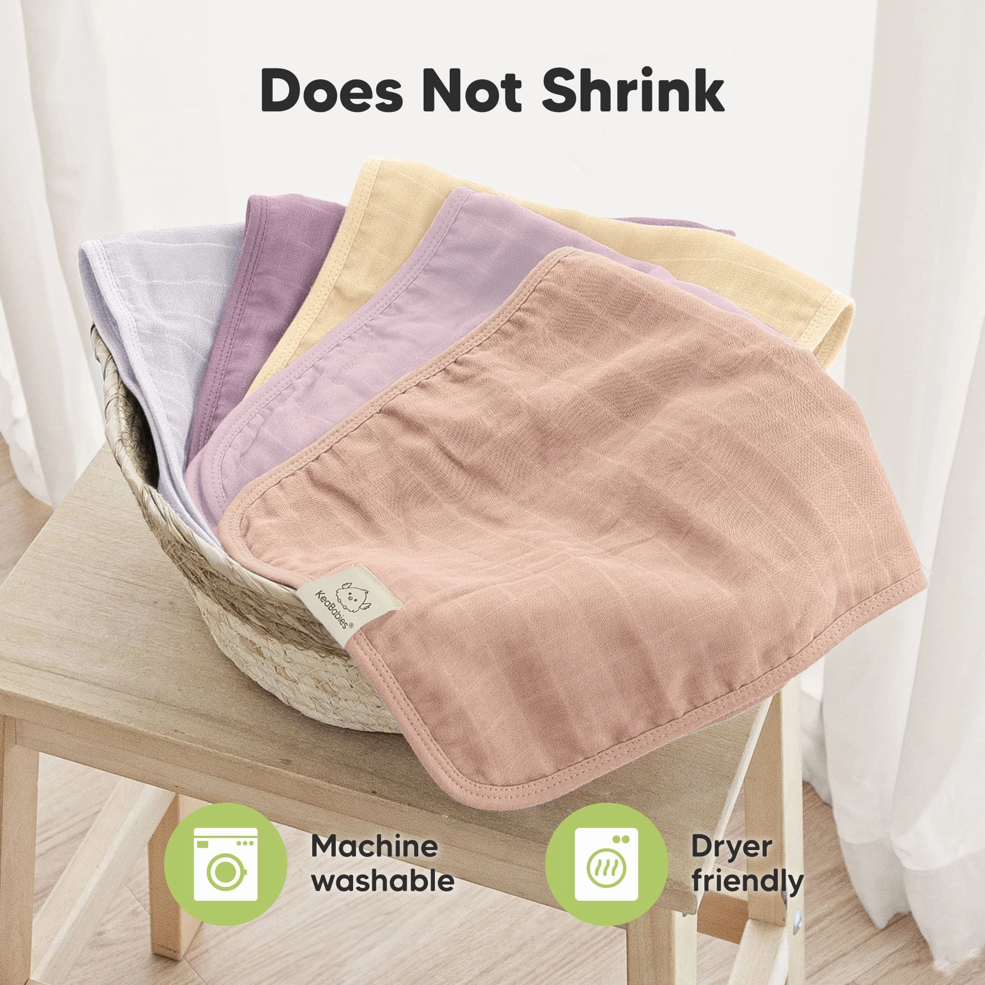 5-Pack Lumi Muslin Burp Cloths (Phase)