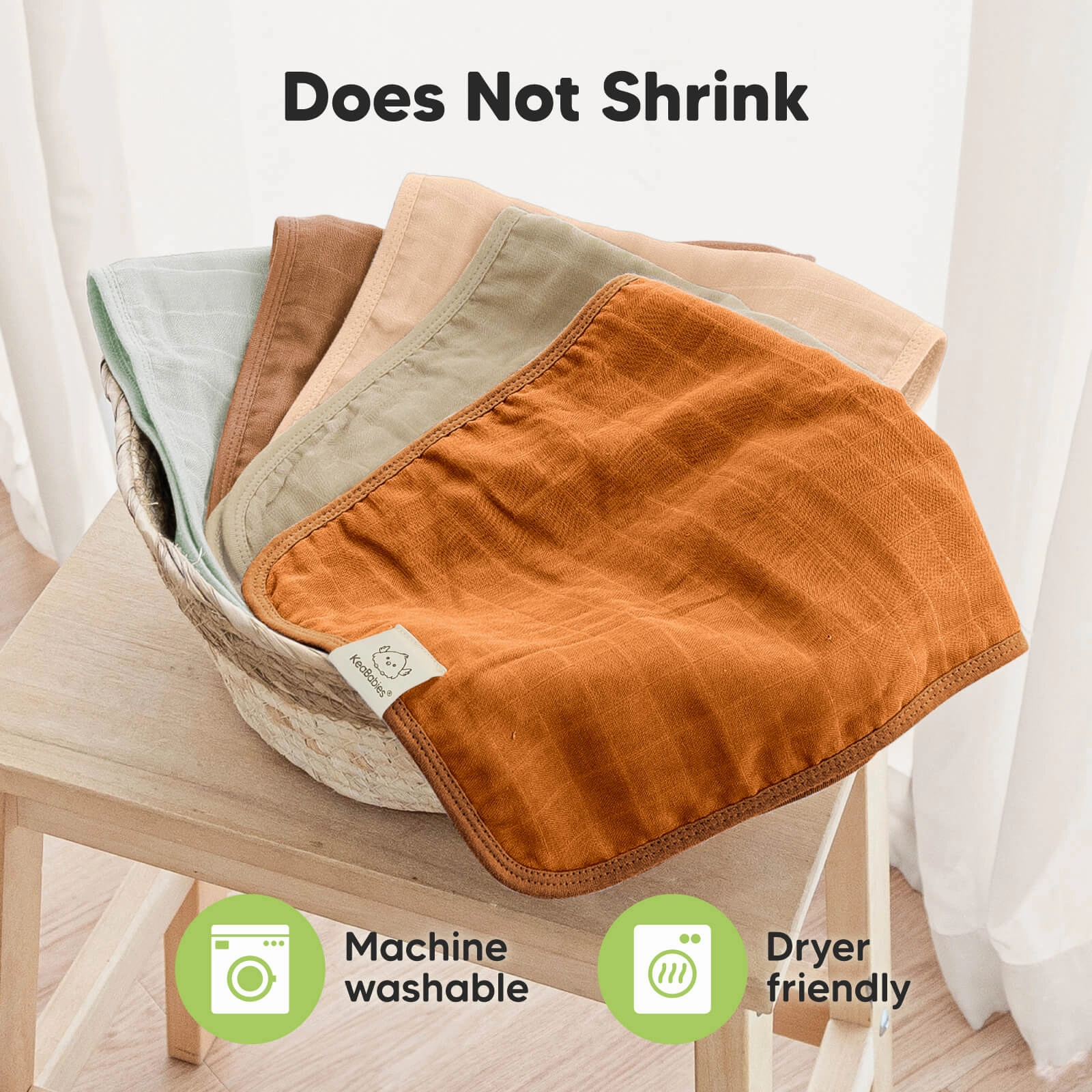 5-Pack Lumi Muslin Burp Cloths (Spice)