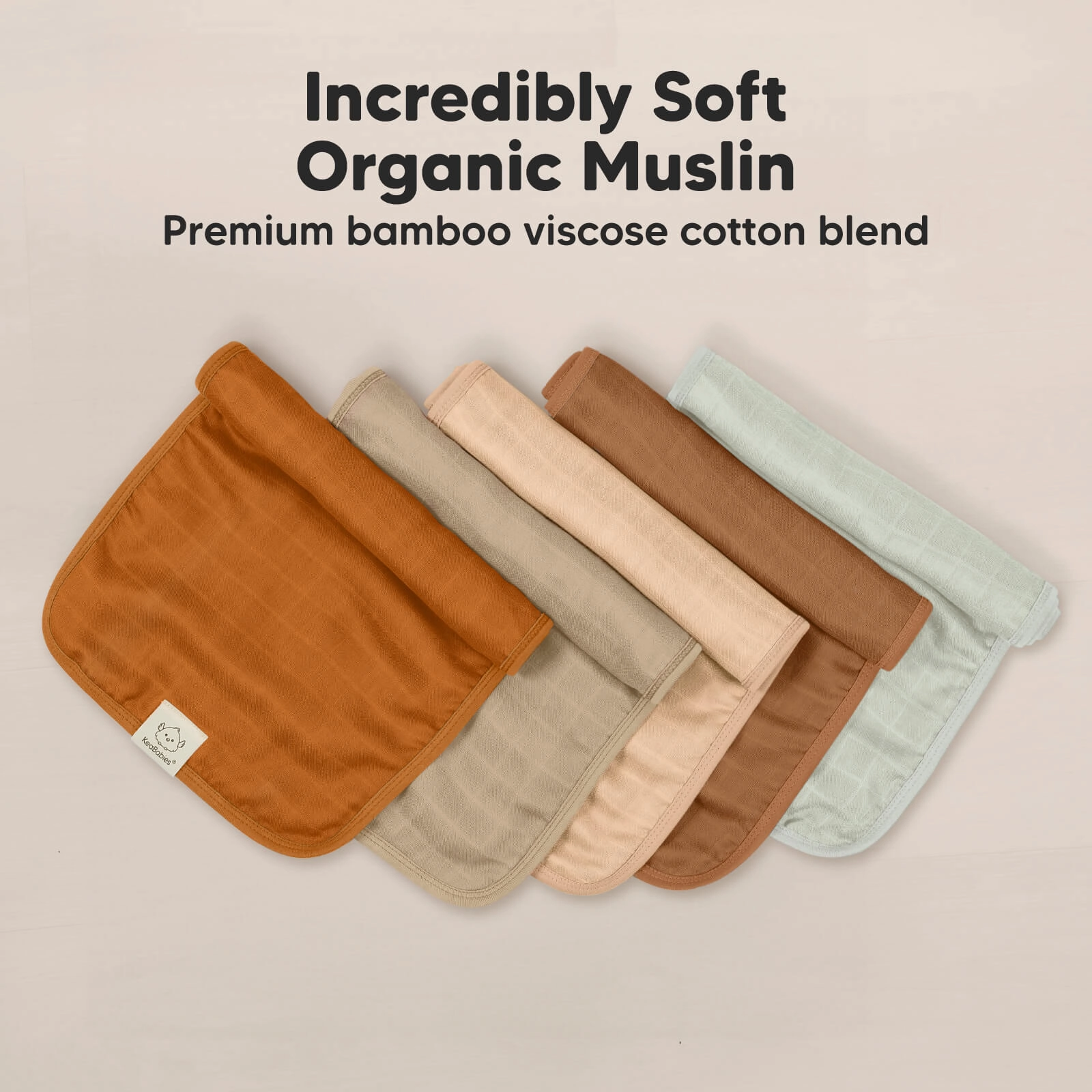 5-Pack Lumi Muslin Burp Cloths (Spice)