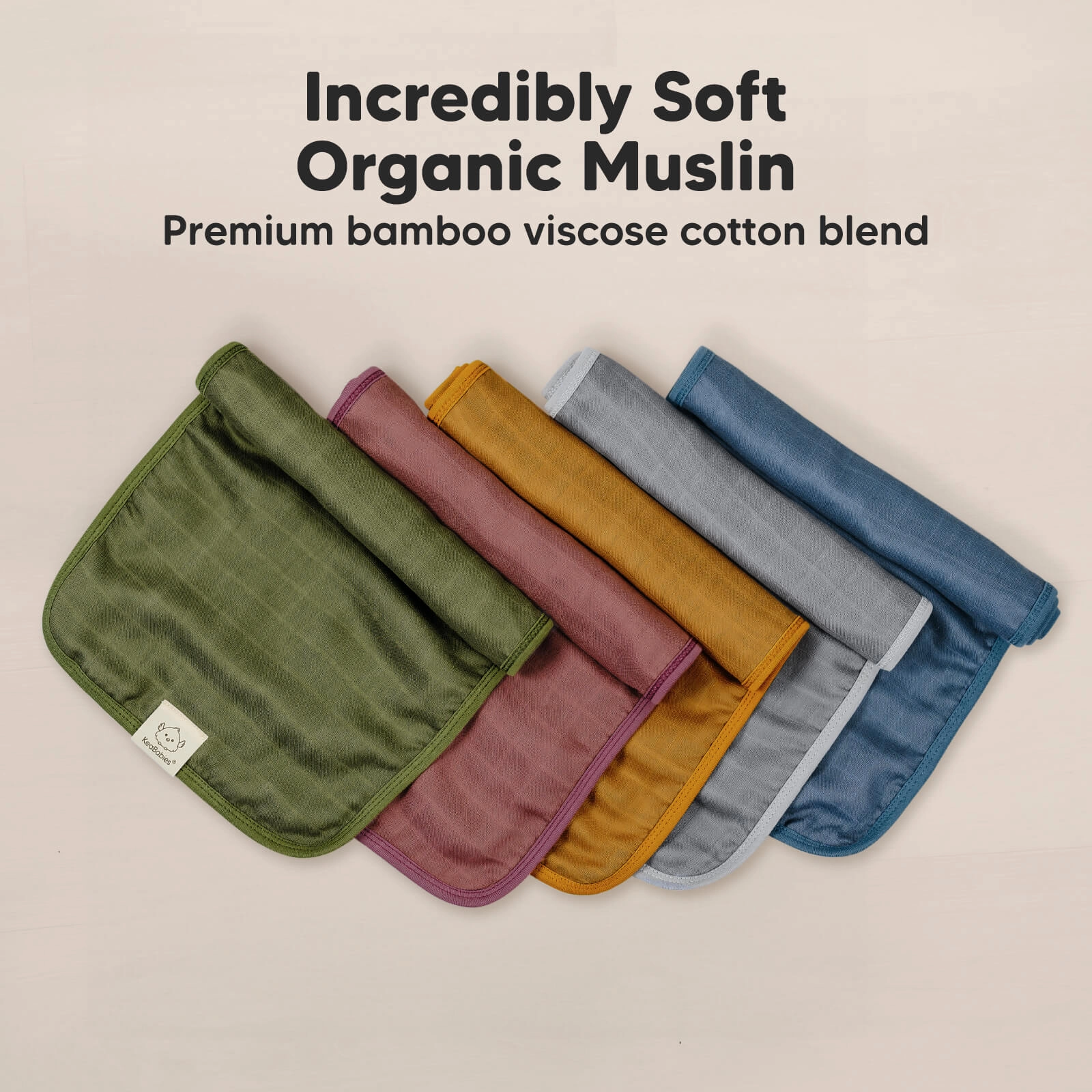 5-Pack Lumi Muslin Burp Cloths