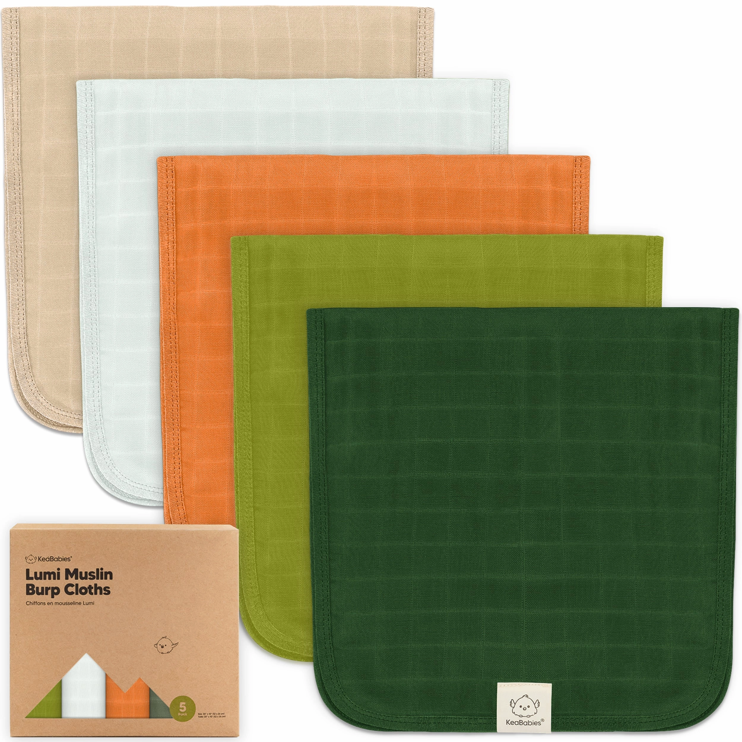 5-Pack Lumi Muslin Burp Cloths