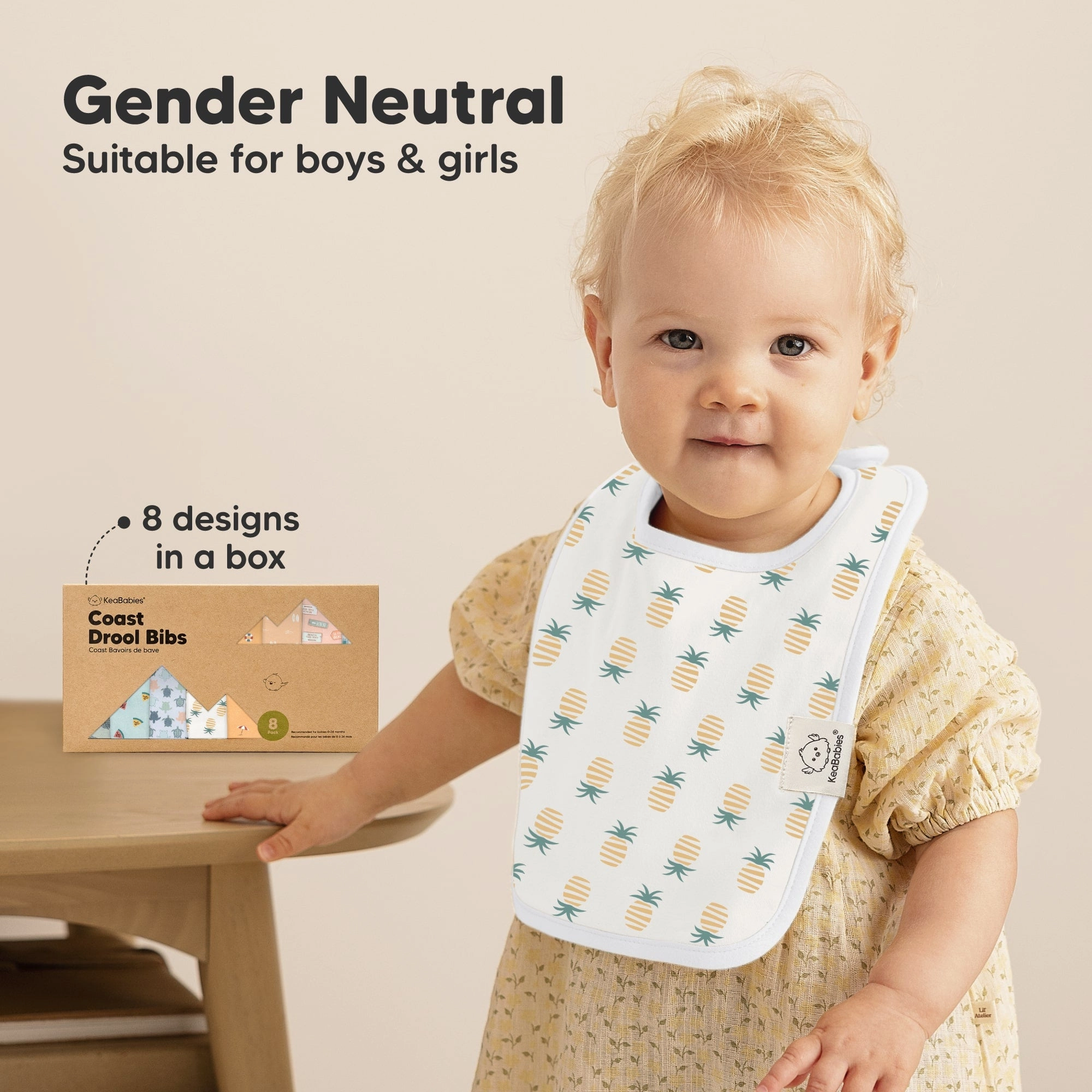 8-Pack Coast Drool Bibs (Beach Day)