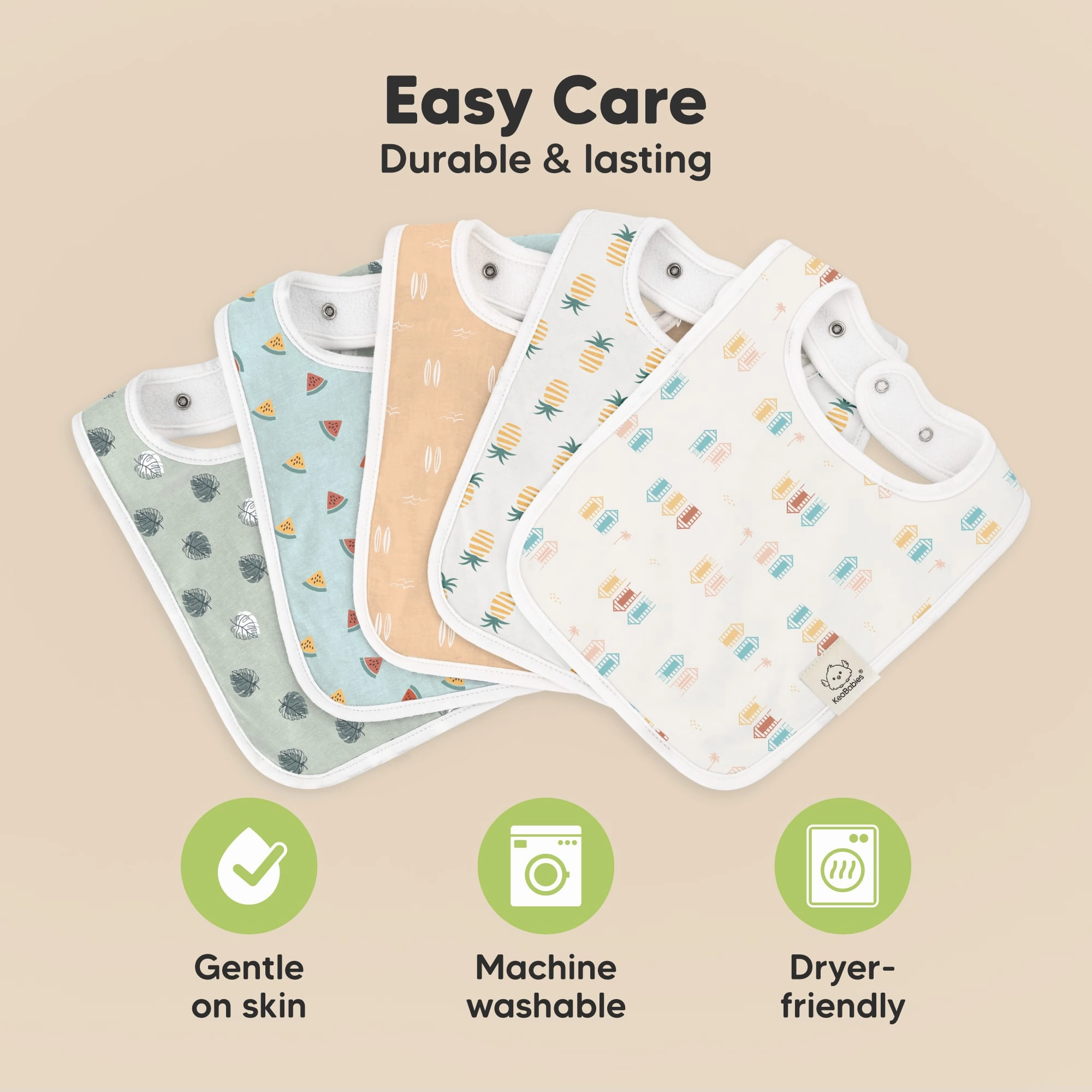 8-Pack Coast Drool Bibs (Beach Day)