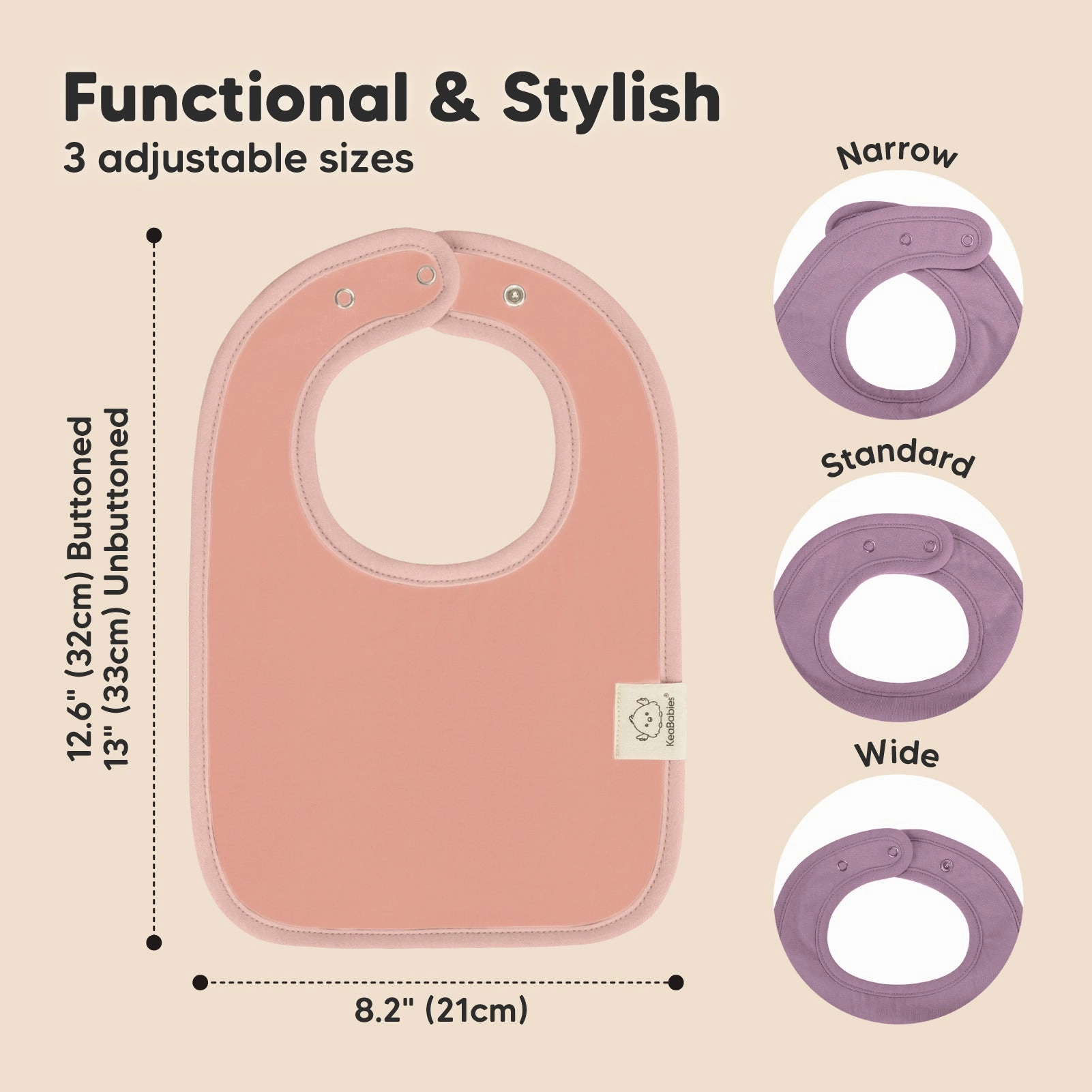 8-Pack Coast Drool Bibs (Mauve)