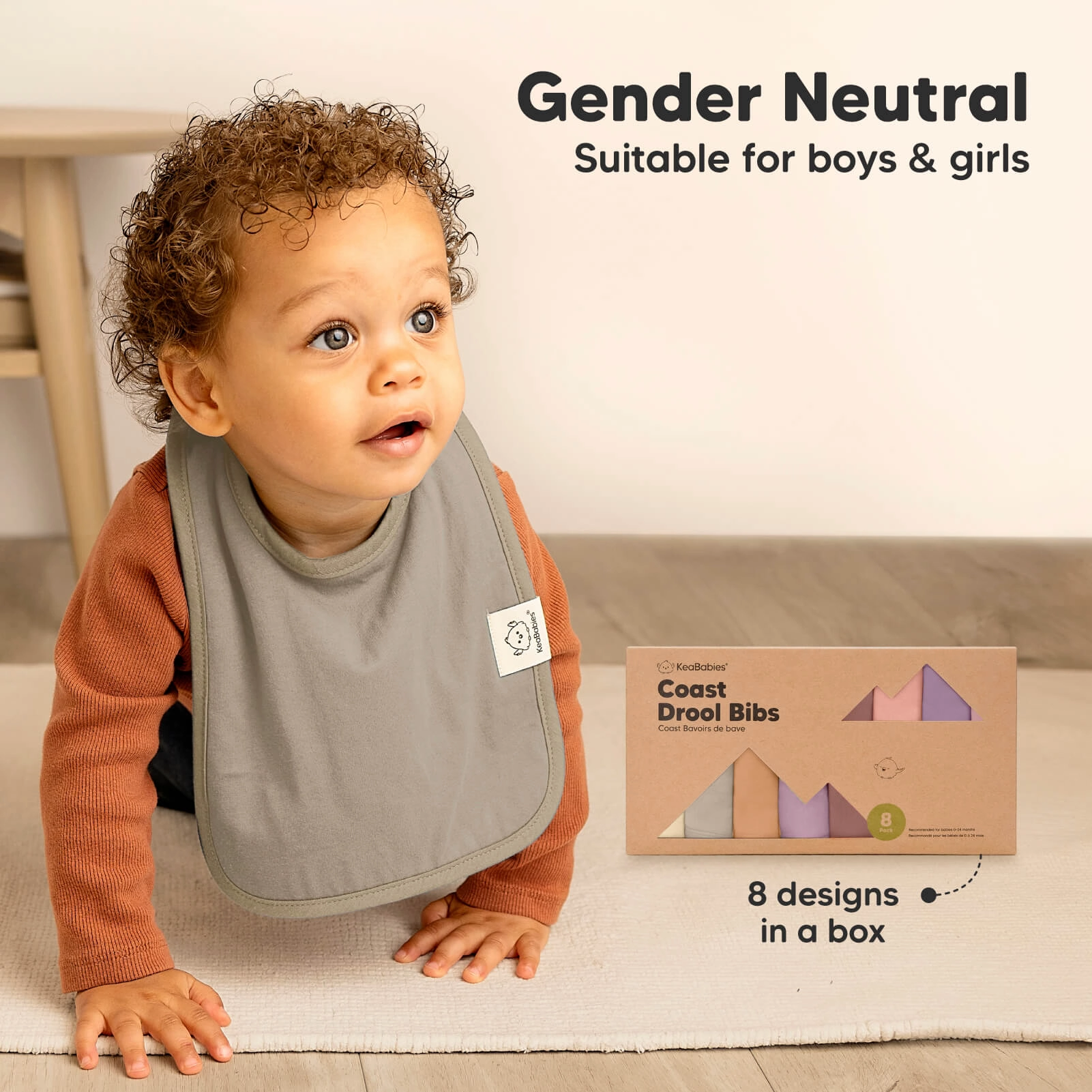 8-Pack Coast Drool Bibs (Mauve)