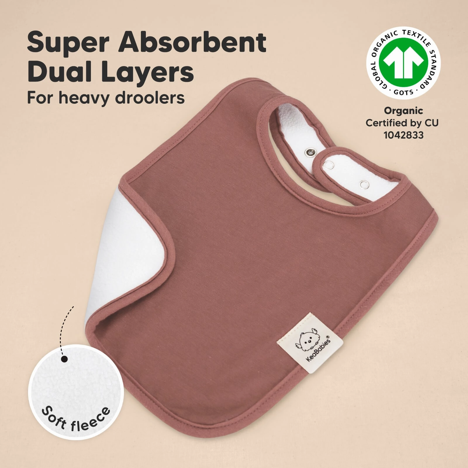 8-Pack Coast Drool Bibs (Mauve)