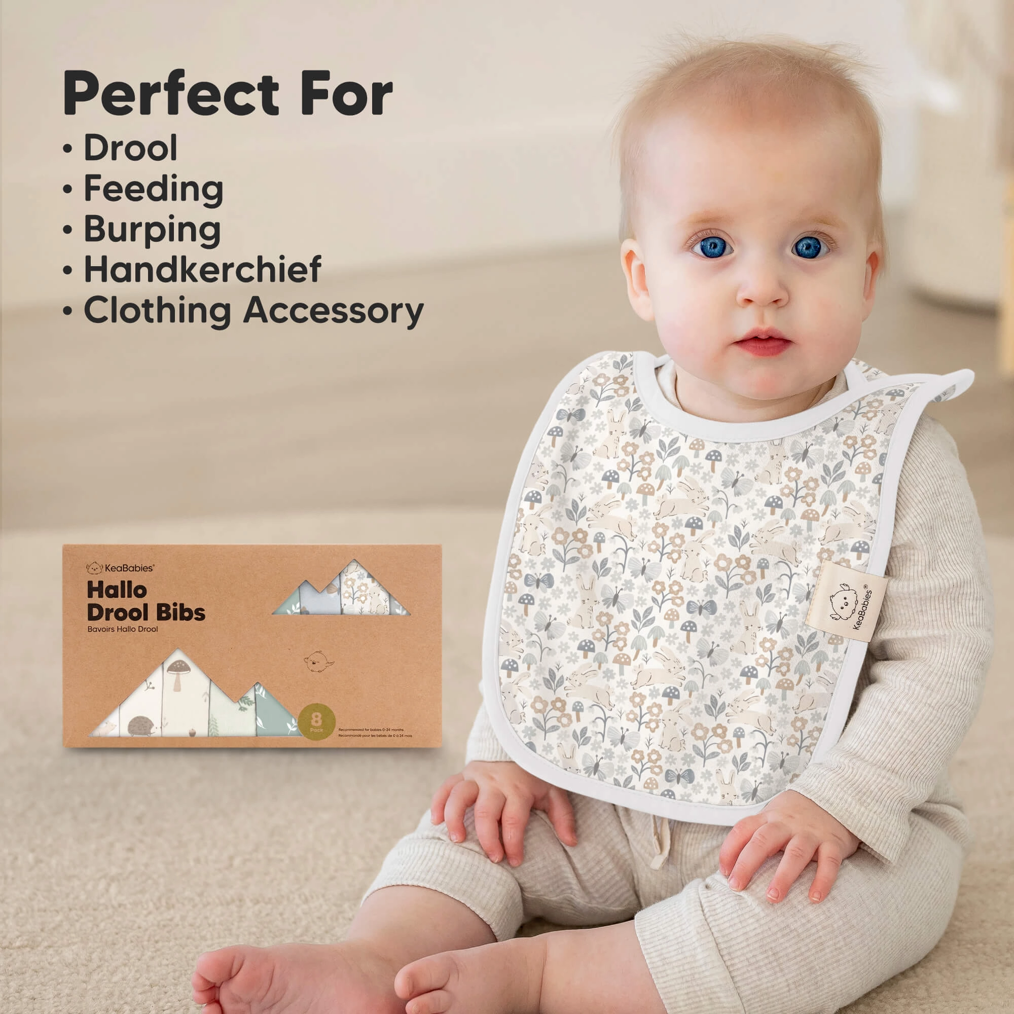 8-Pack Hallo Drool Bibs (Prism)