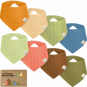 8-Pack Lumi Muslin Bandana Bibs (Primeval)
