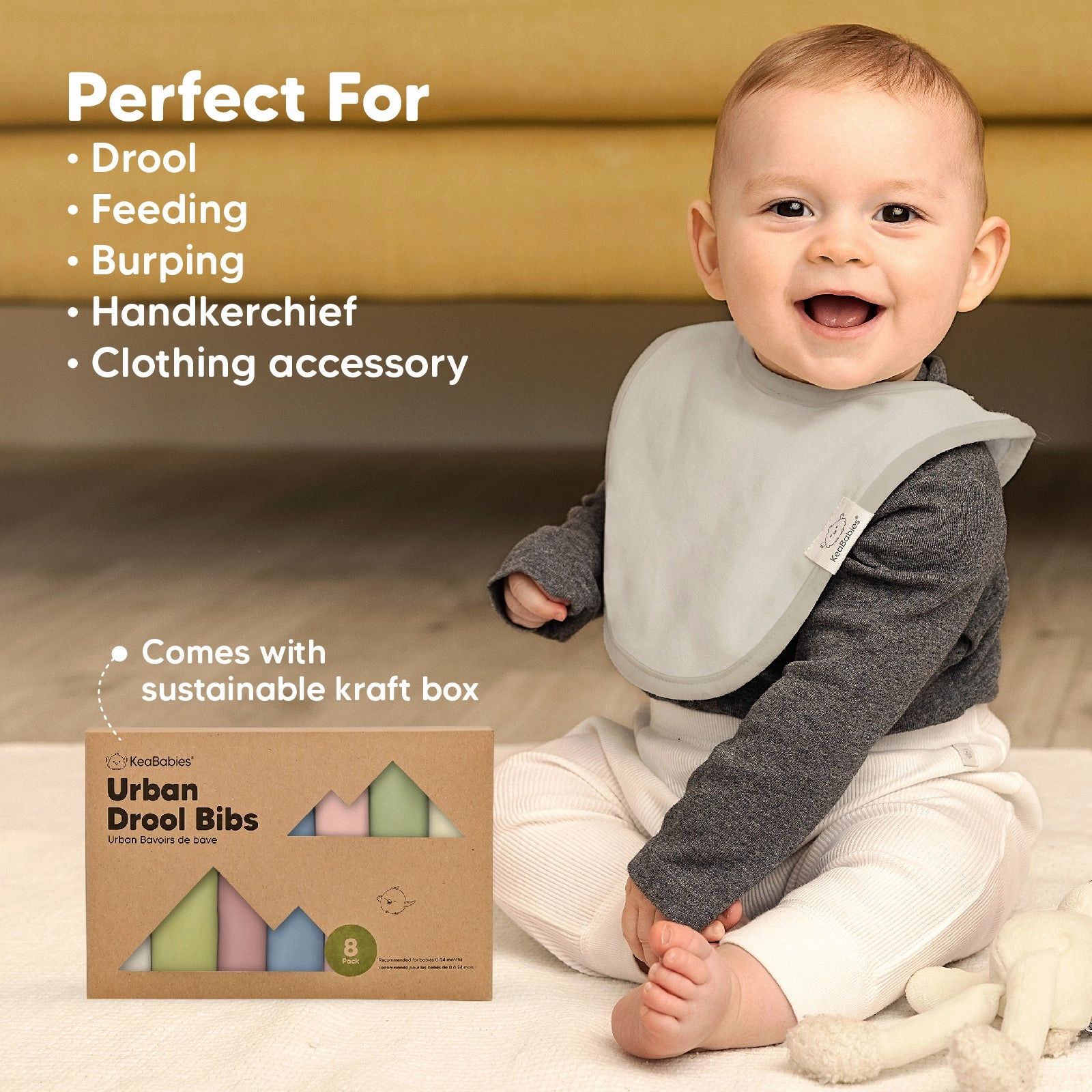 8-Pack Urban Drool Bibs (Boho)