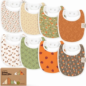 8-Pack Urban Drool Bibs (Fall Spores)