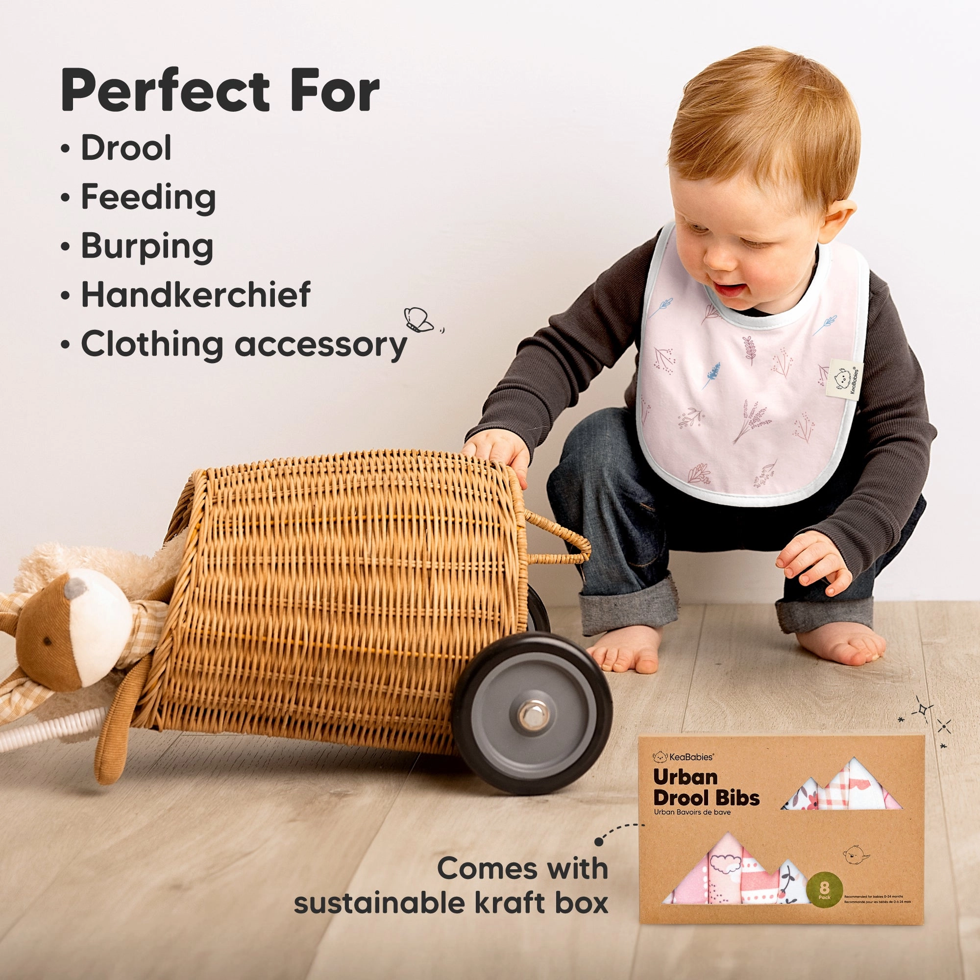 8-Pack Urban Drool Bibs (Sweet Charm)