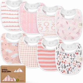 8-Pack Urban Drool Bibs (Sweet Charm)