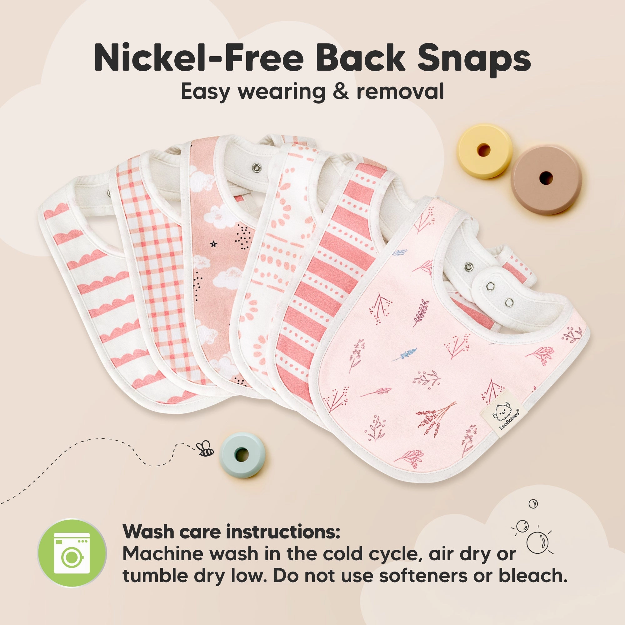8-Pack Urban Drool Bibs (Sweet Charm)