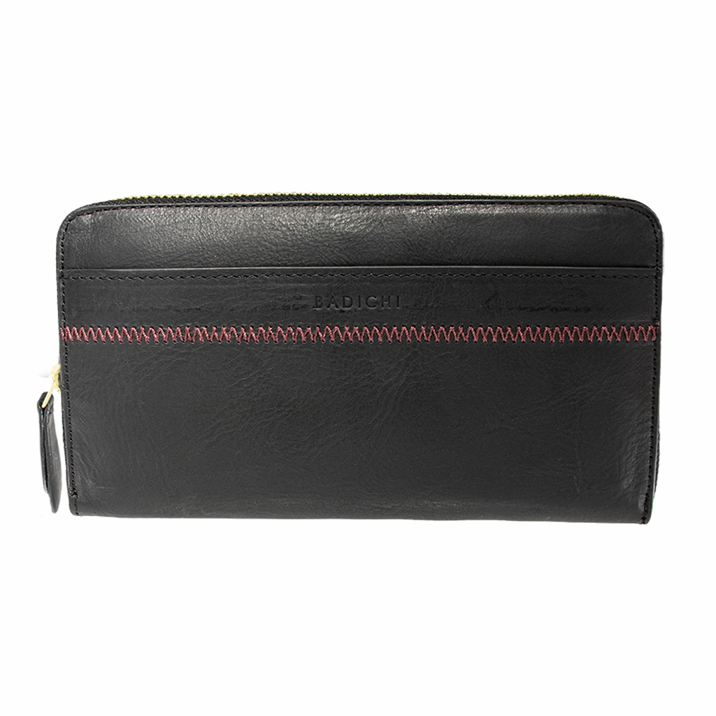 Accordion Zip Wallet Black