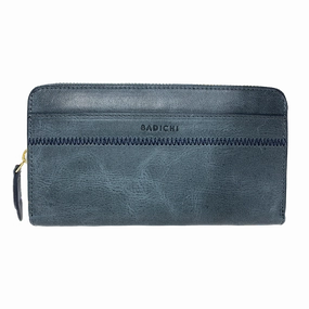Accordion Zip Wallet Blue