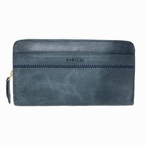 Accordion Zip Wallet Blue