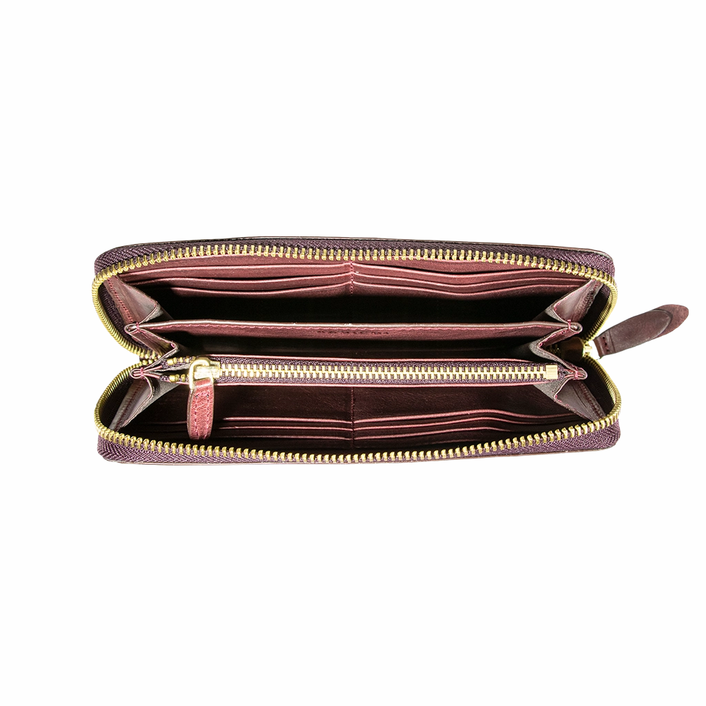 Accordion Zip Wallet Burgundy