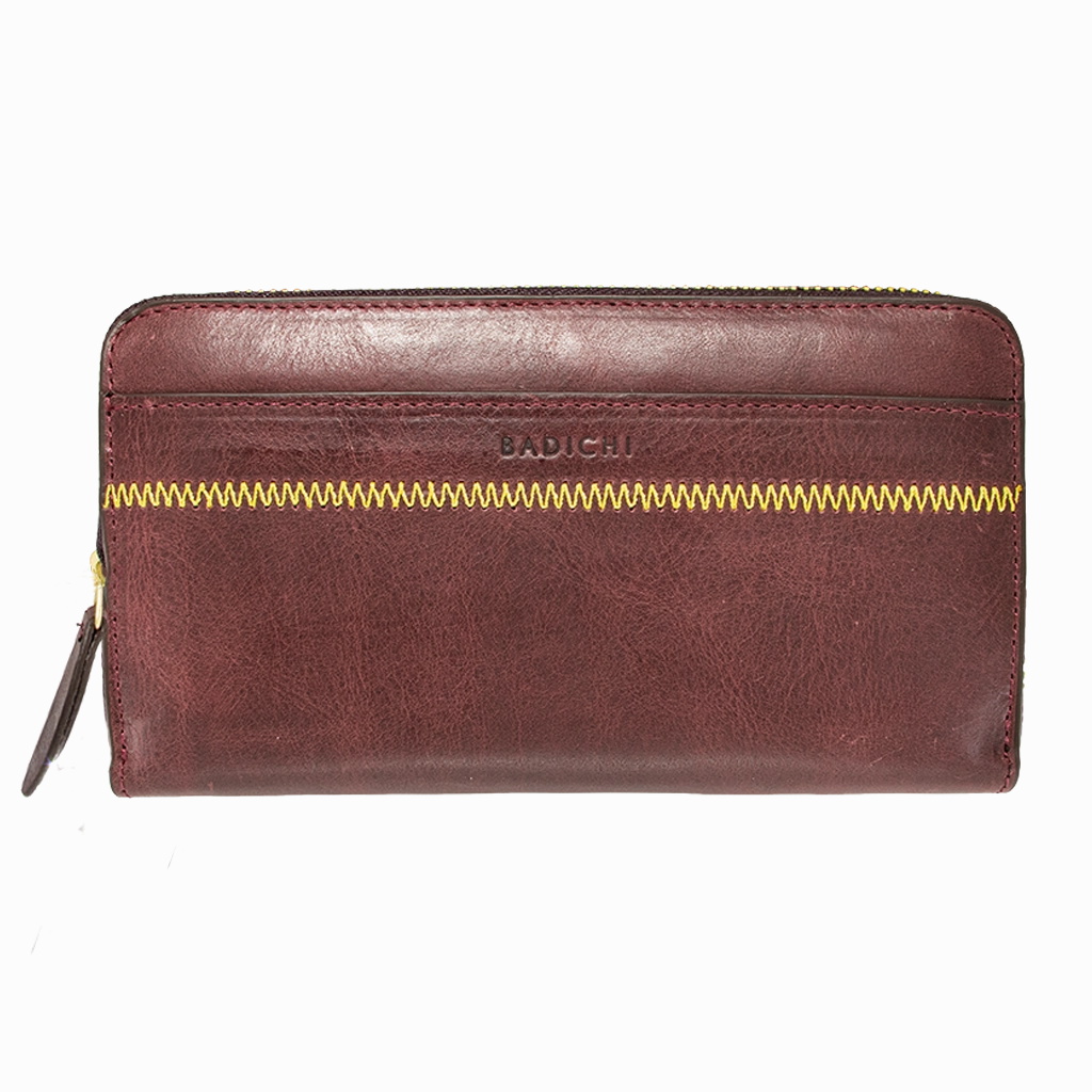 Accordion Zip Wallet Burgundy