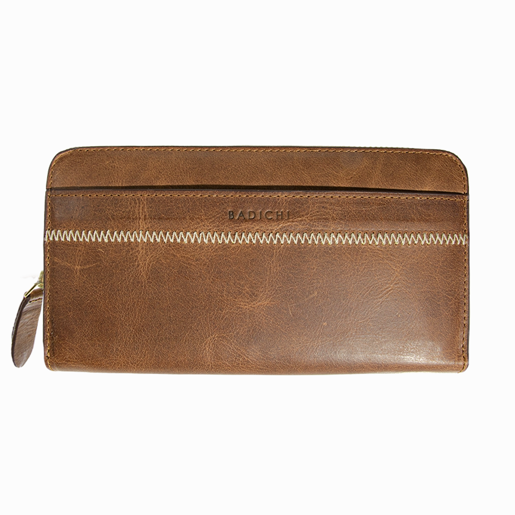 Accordion Zip Wallet Cognac