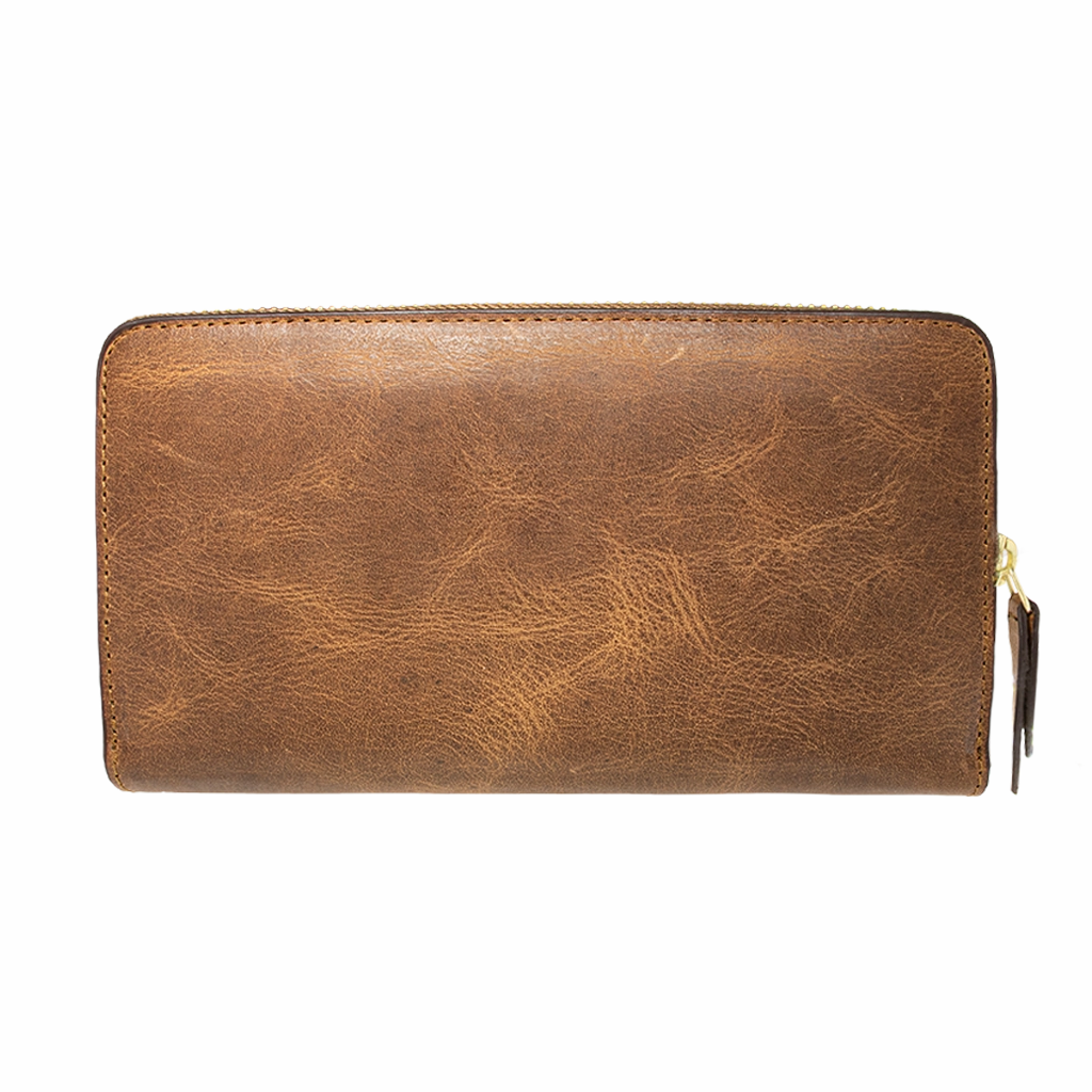 Accordion Zip Wallet NYC Cognac
