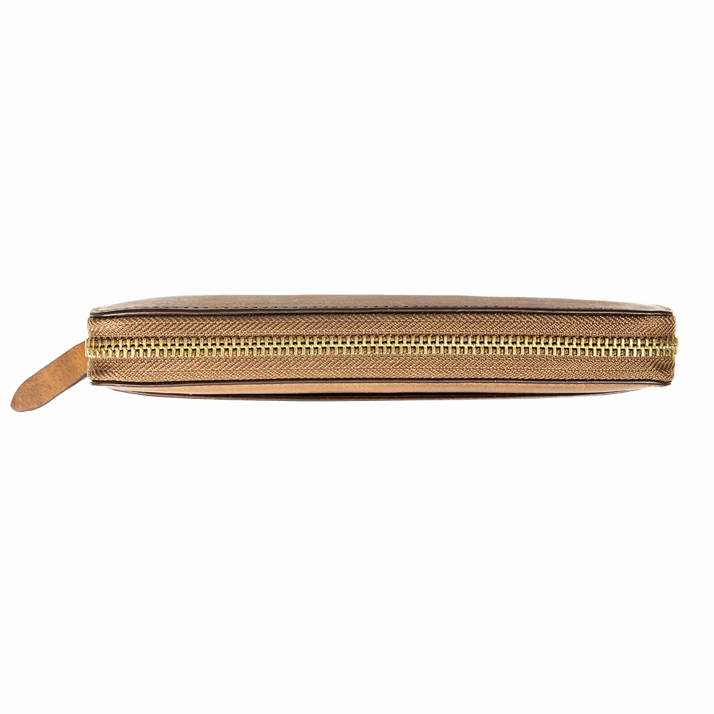 Accordion Zip Wallet NYC Cognac