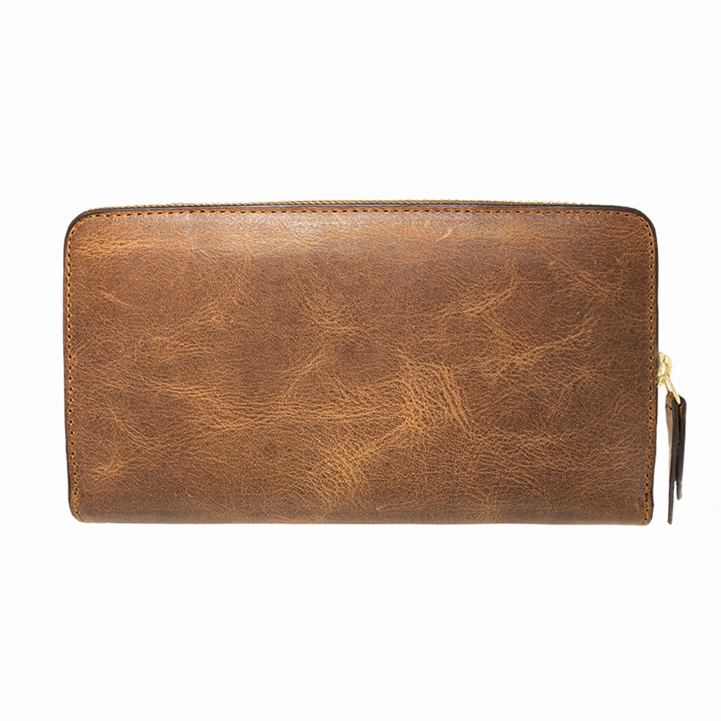 Accordion Zip Wallet NYC Cognac
