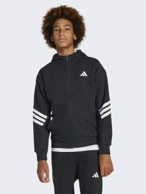 Adidas Future Icons 3 Stripes Kids Unisex Sportswear Hoody Black/White