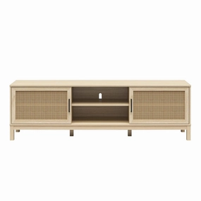 Ameriwood Home Cane TV Stand for TVs up to 85", Spring PIne