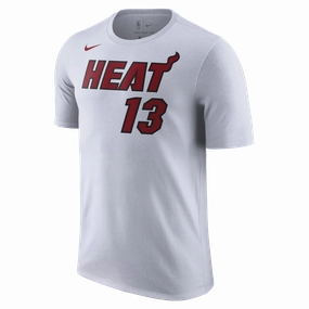 Bam Adebayo NIKE Miami HEAT Association White Name & Number Tee
