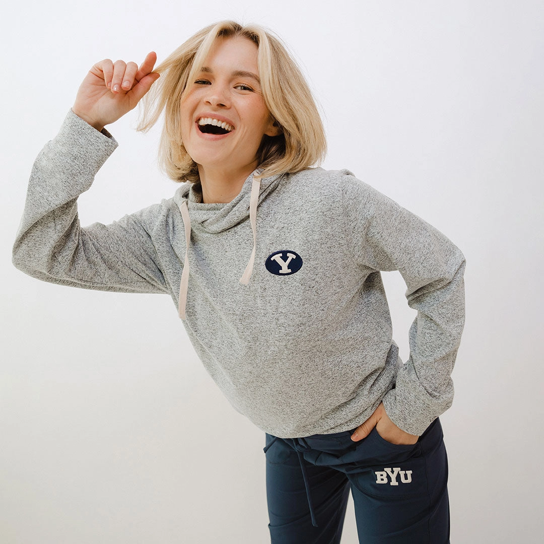 BYU Travel Hoodie, Heather Grey