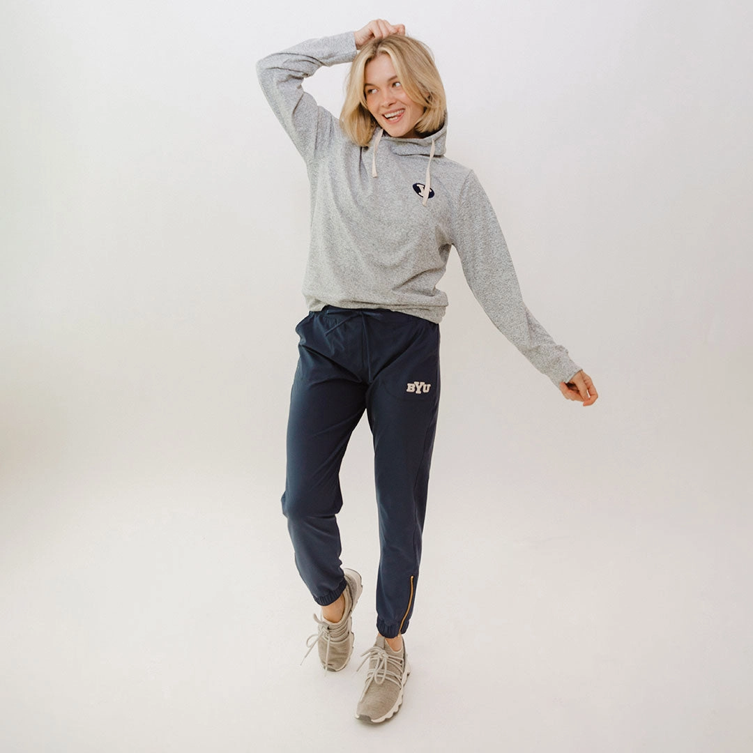 BYU Travel Hoodie, Heather Grey