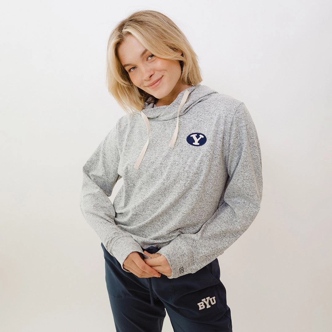 BYU Travel Hoodie, Heather Grey