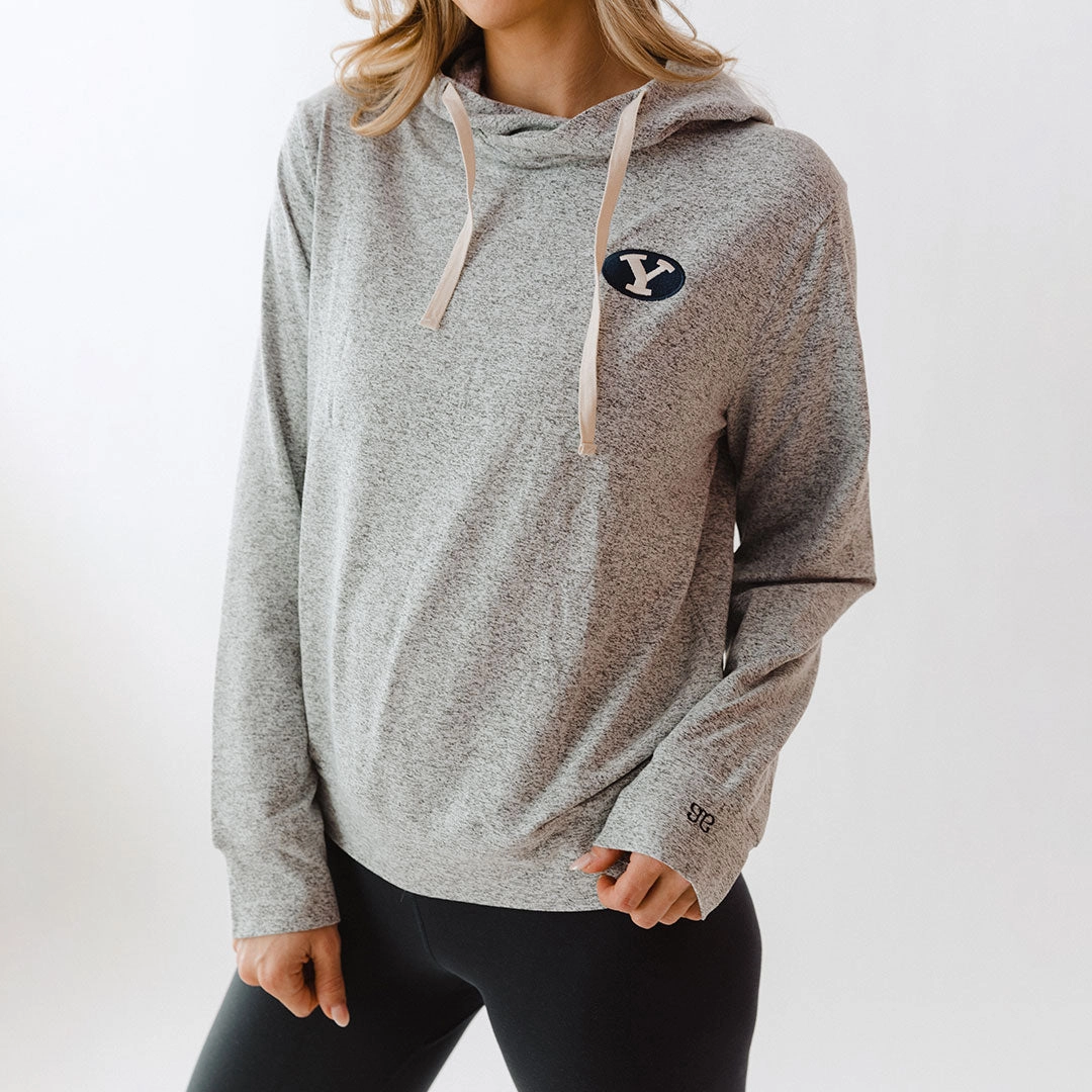 BYU Travel Hoodie, Heather Grey