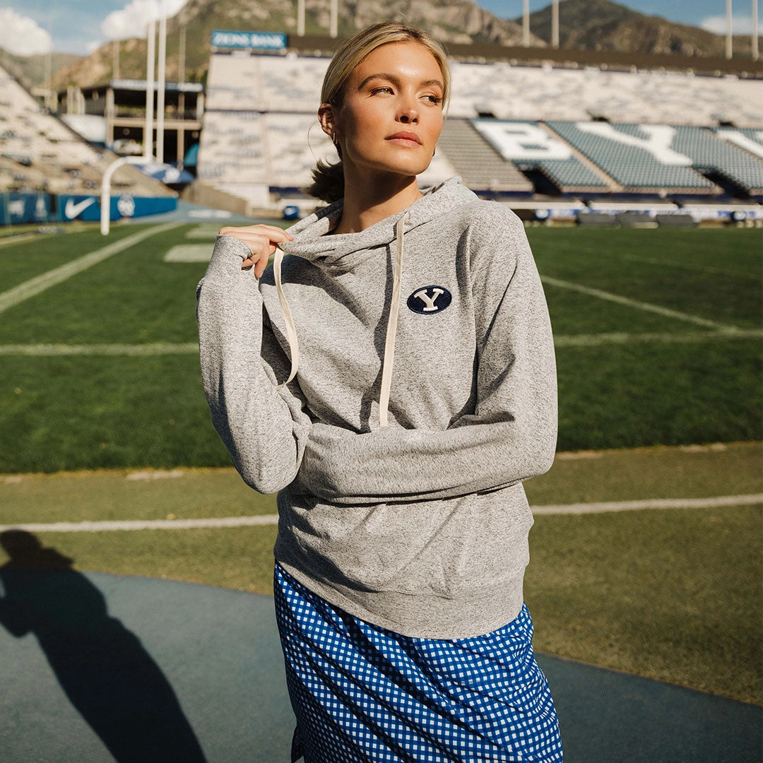 BYU Travel Hoodie, Heather Grey