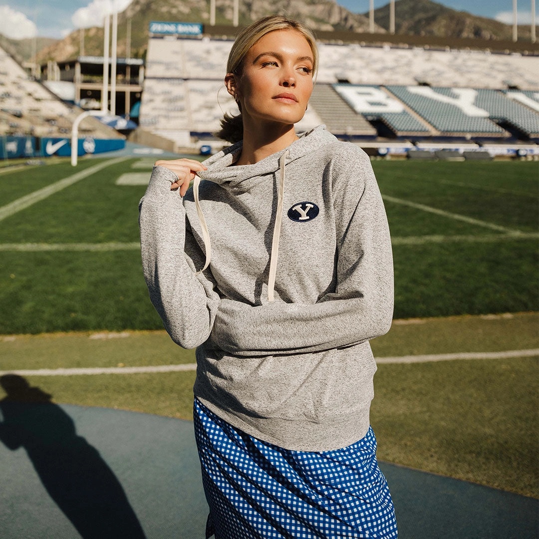 BYU Travel Hoodie, Heather Grey