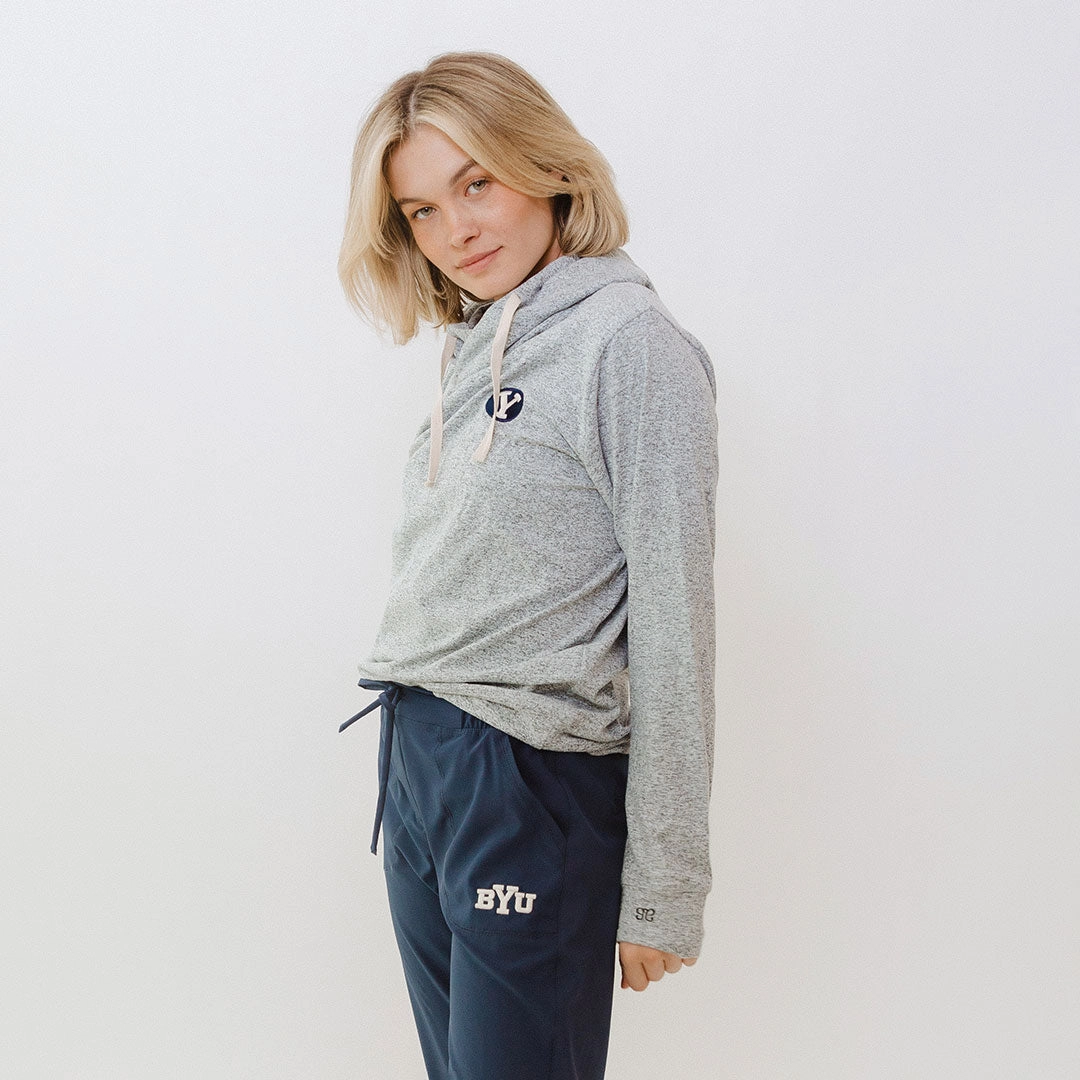 BYU Travel Hoodie, Heather Grey