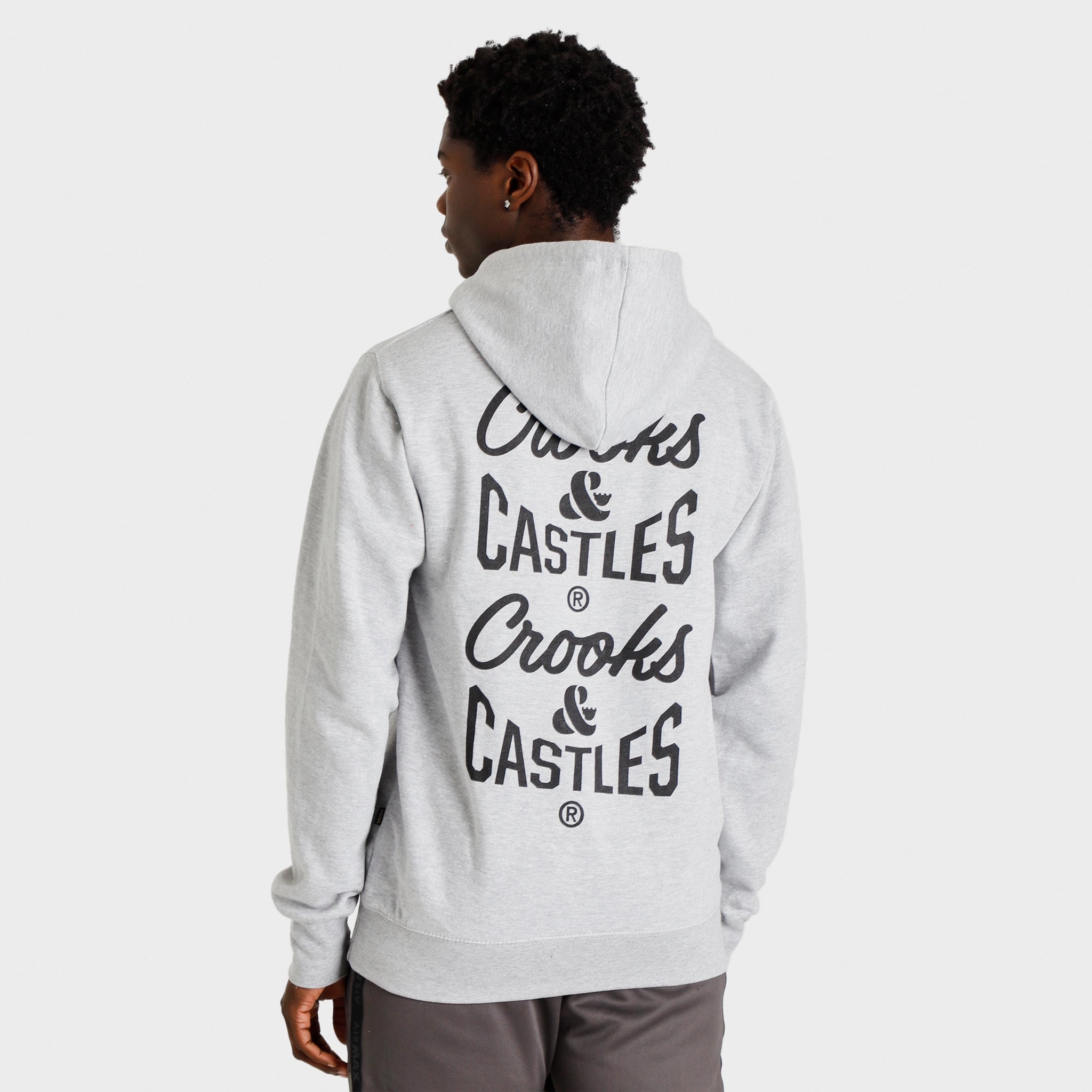 Crooks & Castles Reverse Core Logo Pullover Hoodie / Heather Grey
